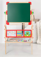 5 in 1 Kids Easel Art Children Whiteboard Blackboard Stand Wood Magnetic Drawing Board