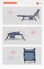 Folding Foldable Portable Camping Bed Cot Recliner Chair Beach Single Outdoor Stretcher