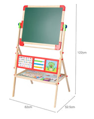 5 in 1 Kids Easel Art Children Whiteboard Blackboard Stand Wood Magnetic Drawing Board