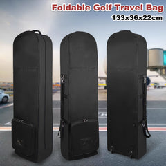 Foldable Padded Protector Golf Travel Bags Flight Airlines Wheels Clubs Range Storage Carry Case Cover Lightweight Black