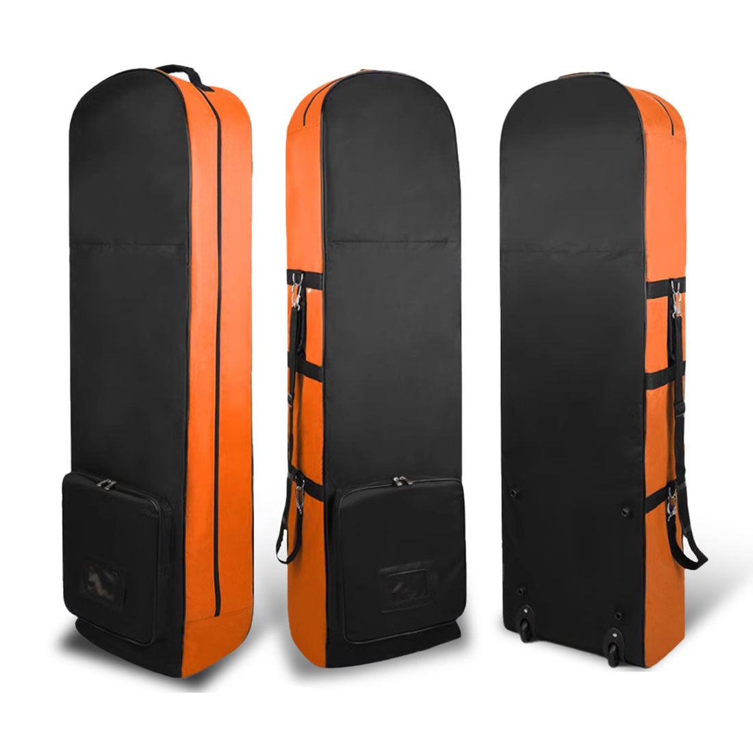 Foldable Padded Protector Golf Travel Bags Flight Airlines Wheels Clubs Range Storage Carry Case Cover Lightweight Orange