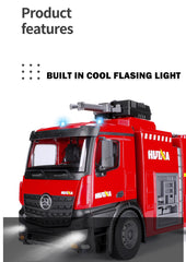 Huina 1:14 RC Fire Truck Toy Car Water Cannon Gun Construction Kids Toy