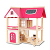 Wooden DIY Dolls Doll House 3 Level Kids Pretend Play Toys Full Furniture Set Pi