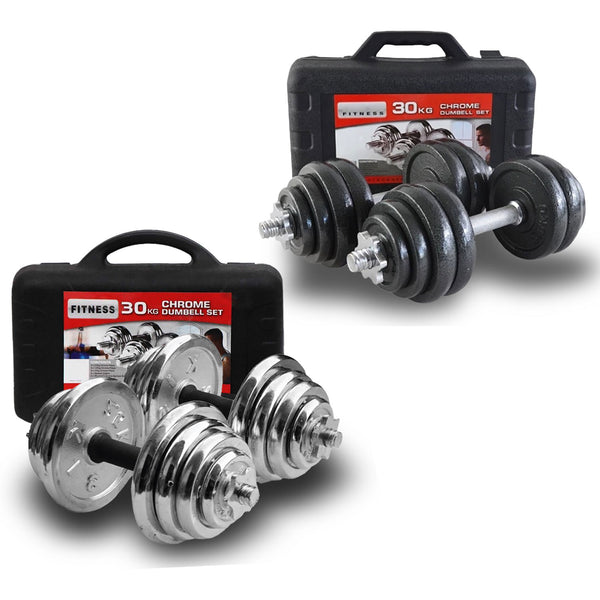 30KG Dumbbell Set Weight Dumbbells Home Gym Training Fitness BarBell Equipment Case