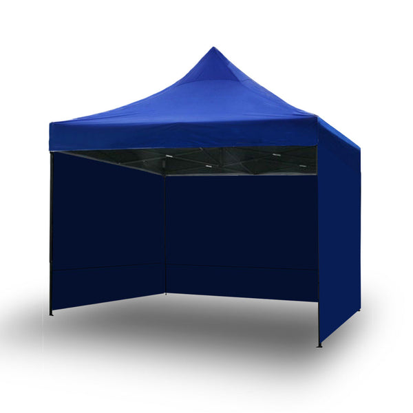 3x3m Pop Up Gazebo Outdoor Tent Folding Marquee Party Camping Market Canopy w/ Side Wall - blue